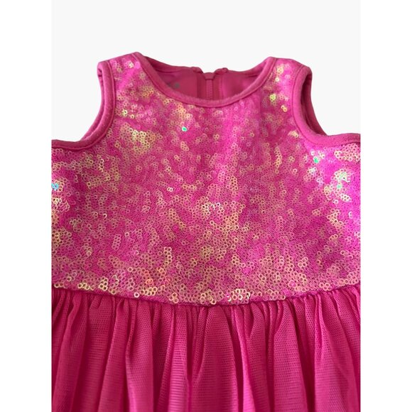 Pippa & Julie Sequin Tulle Twirl Dress Girls Size 18-24 months Stretch knit Good - Picture 5 of 6